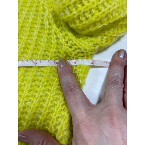 By Anthropologie Honore Sweater Highlighter Yellow XS Wool Blend Fluorescent - Picture 7 of 13